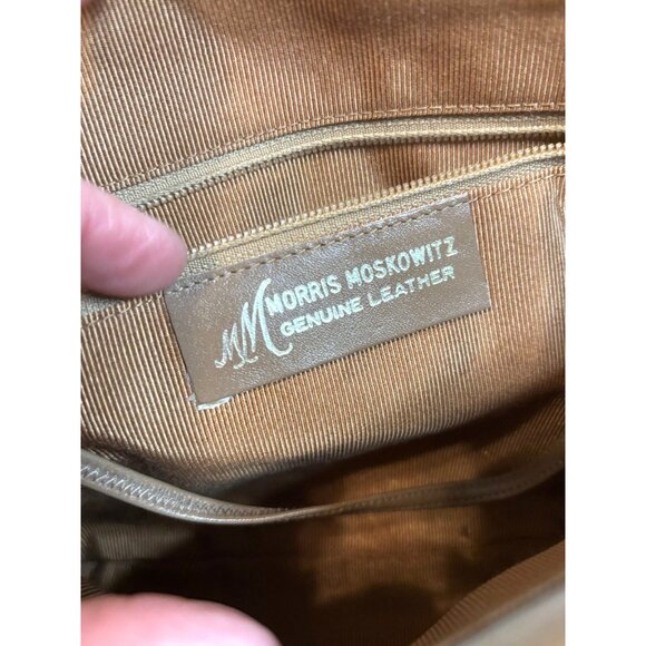 Vintage Morris Moskowitz Crossbody Clutch Bag Brown Genuine Leather Retro - Picture 5 of 8